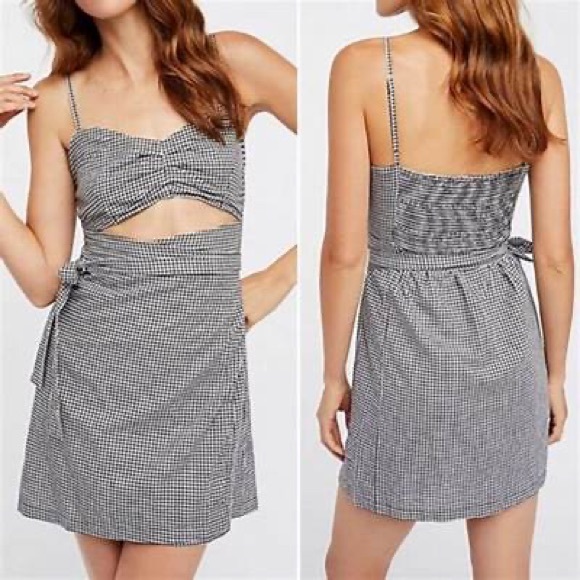 Free People Dresses & Skirts - Free People gingham cut out dress